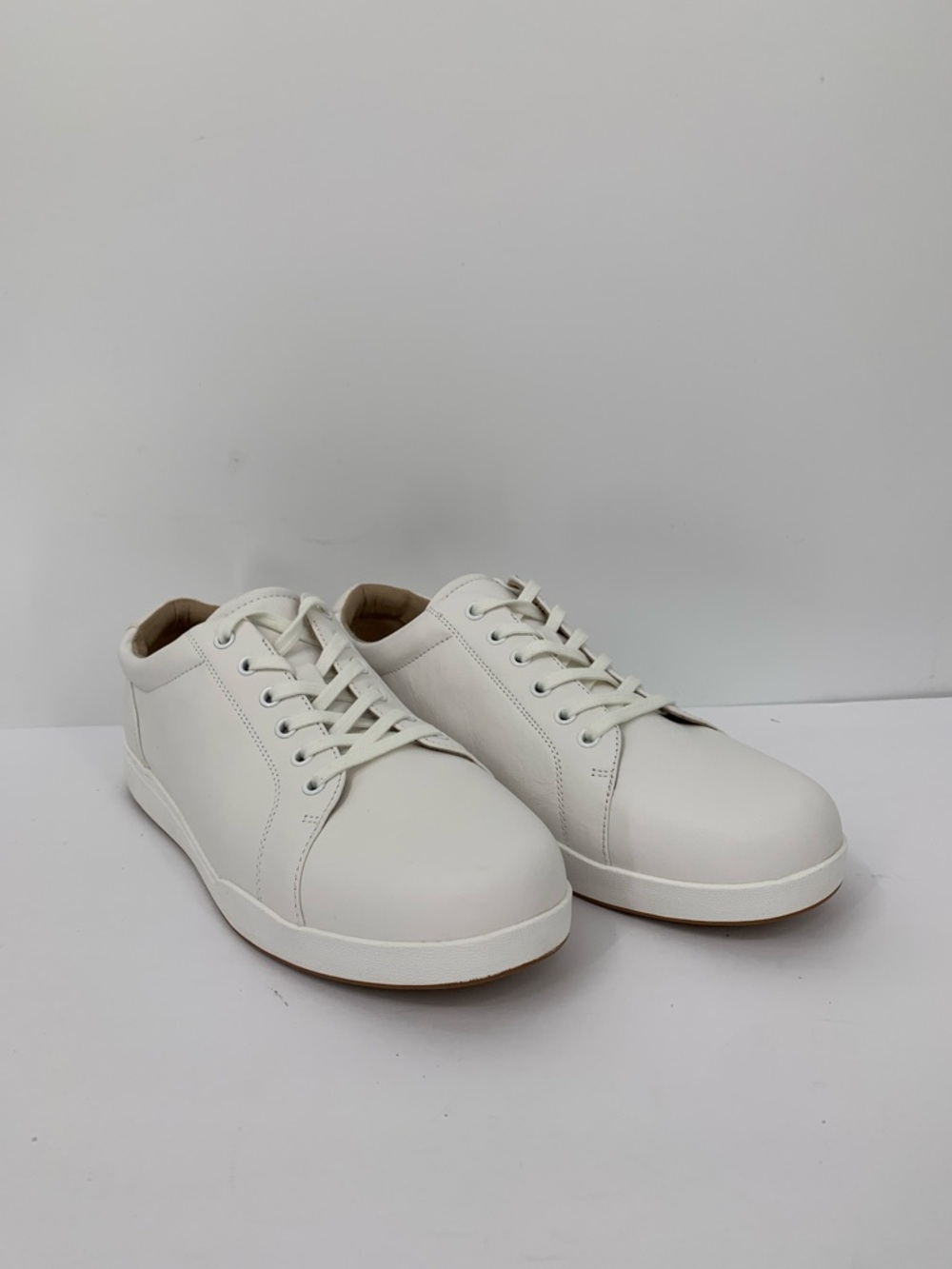 ABEO Encore lace sneaker shoe white leather tie comfort footbed EUC 9.5 WIDE - Picture 2 of 7
